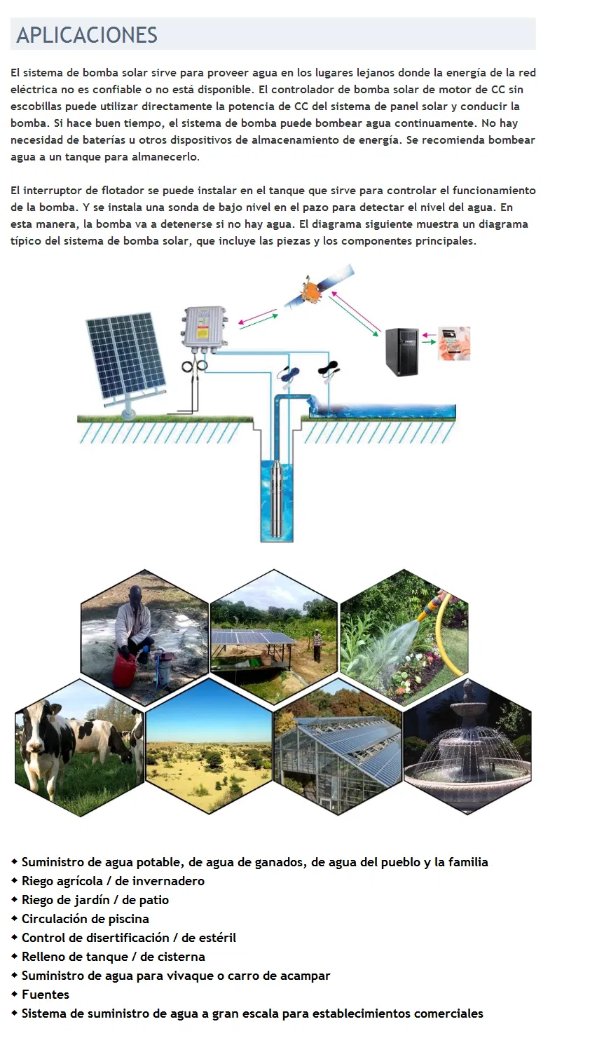 1.5HP 4 pulgadas bombeo de agua solar, bombeo de irrigacion,  MPPT controlador, buena calidad