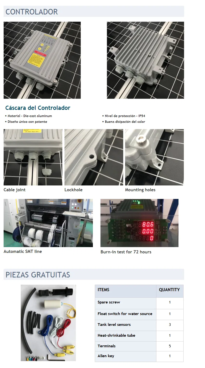 1.5HP 4 pulgadas bombeo de agua solar, bombeo de irrigacion,  MPPT controlador, buena calidad
