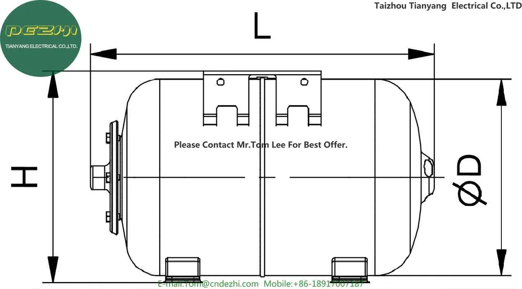 24L Oblate Sphere Membrane Pressure Tank for Water Pump