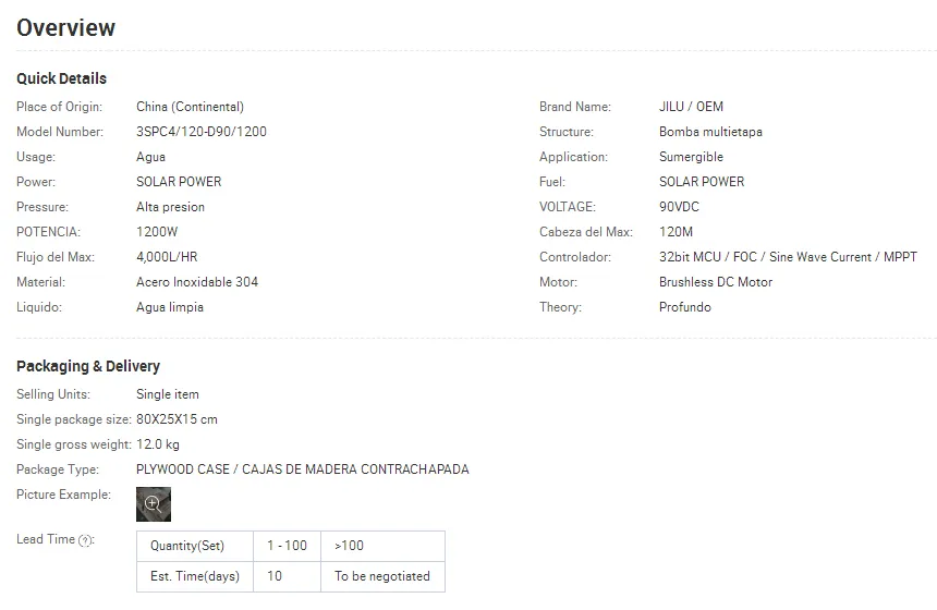 3SPC4/120-D90/1200 1200W bomba de agua solar, bomba PARA pazo profundo, bomba centrifuga de buena calidad