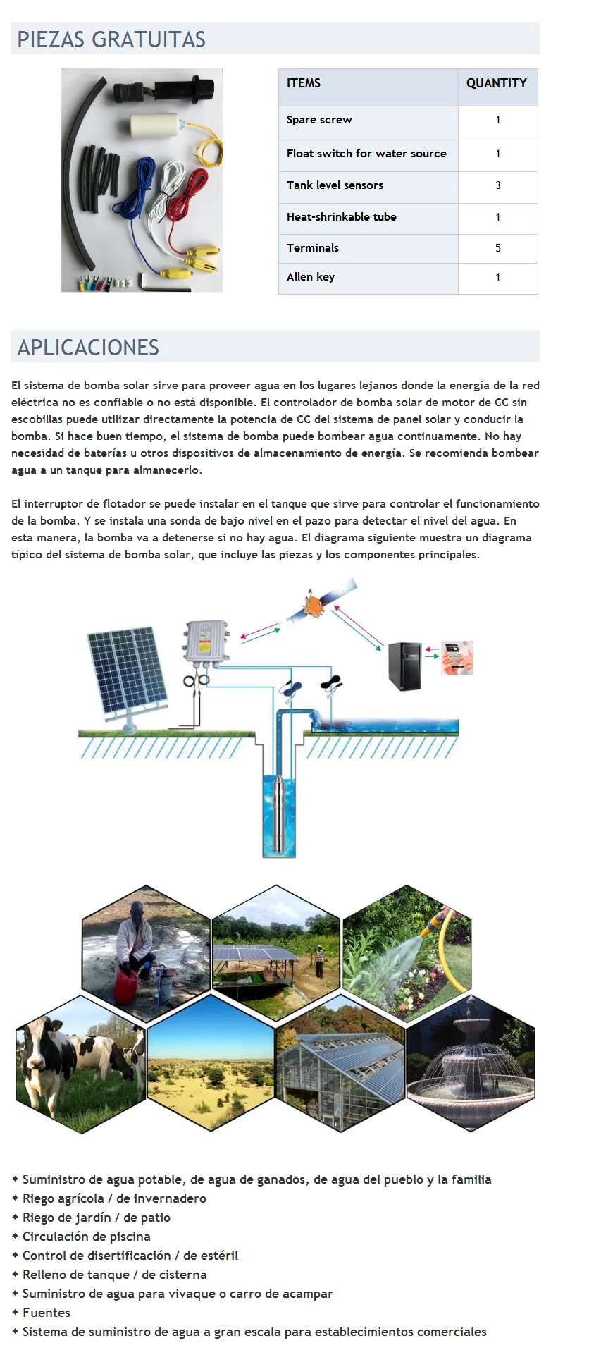 3SPC4/96-D72/1000 72V bombeo solar, bombeo sumergible, bomba centrifuga, bomba de acero inoxidable, buena efectividad