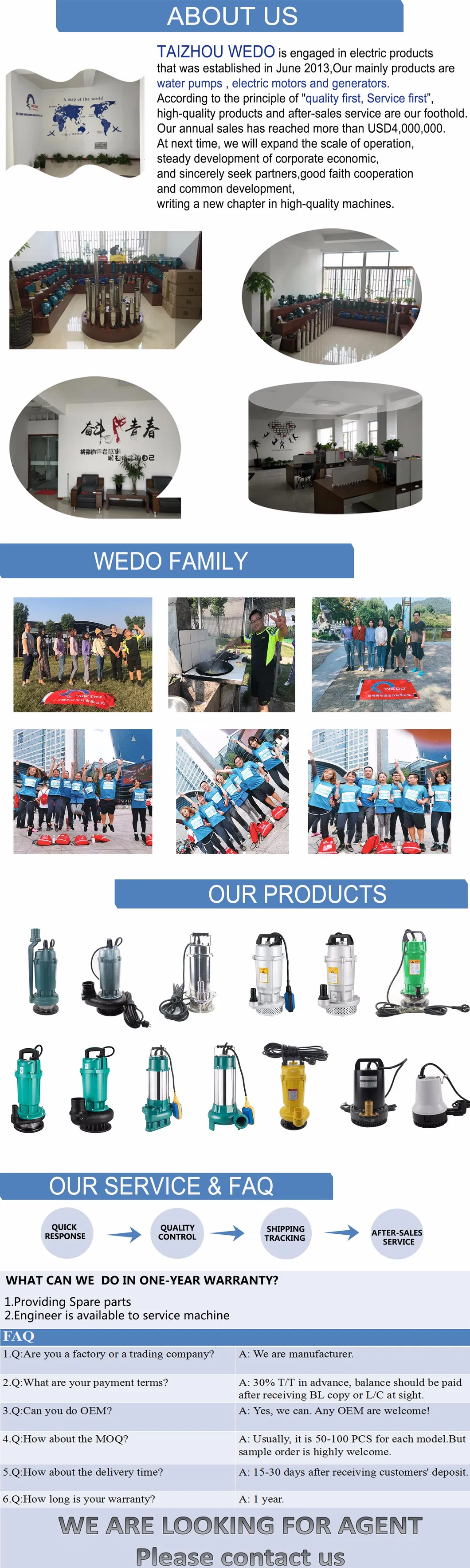 4 Inch 4sk Deep Well Submersible Pump Made in China