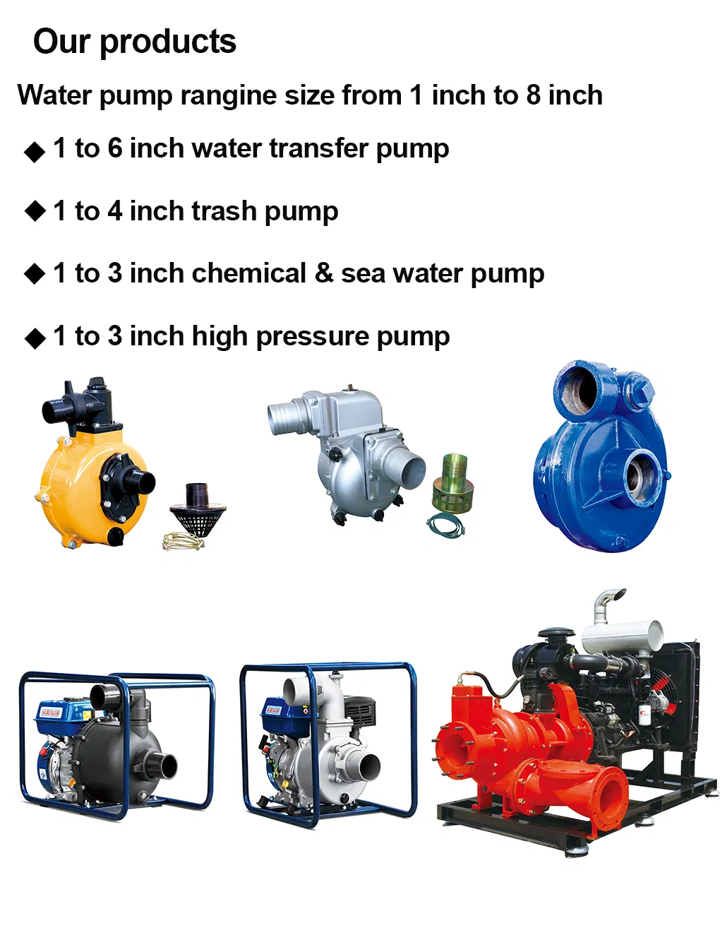 6 HP High Capacity Self- Suction Recoil Start Centrifugal Water Pumps for Farm Irrigation