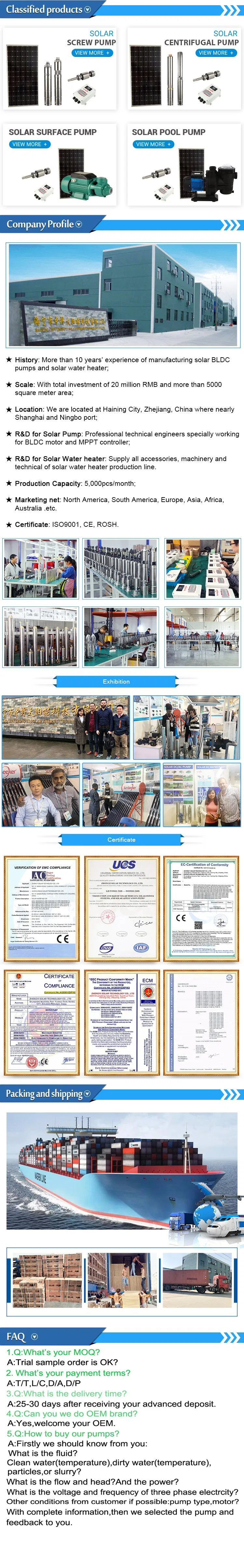 72V 750W 3.8m3/H 95m Wholesale Solar Power Water Pump Controller 1HP Bombas Solares