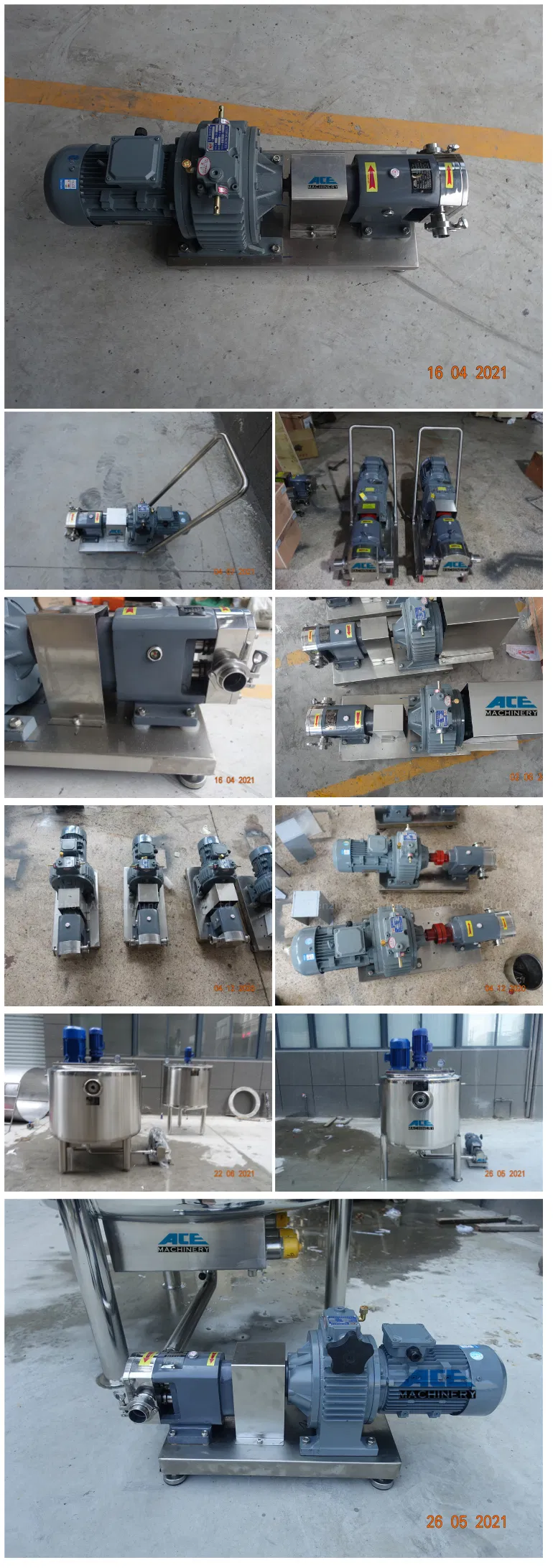 Ace Price Food Grade Stainless Steel Rotor Pump Syrup Shampoo Chocolate Honey Food High Viscosity Liquid Material Transfer Rotary Pump Sanitary Mobile Lobe Pump