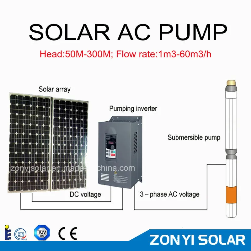 DC Pump 45m Head Deep Well Centrifugal Submersible Solar Pump Kits for Solar