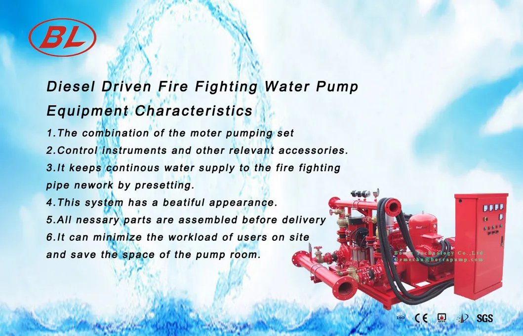 Fire Fighting Pump System 40-3000m3/H Flow Range for Sales