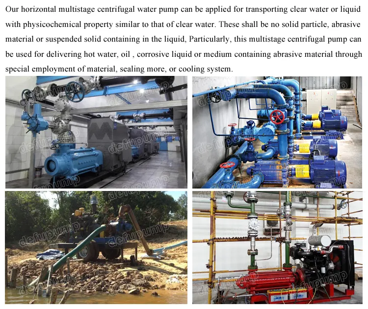 Horizontal Multistage Centrifugal Booster Flood Farmland Irrigation Water Pump