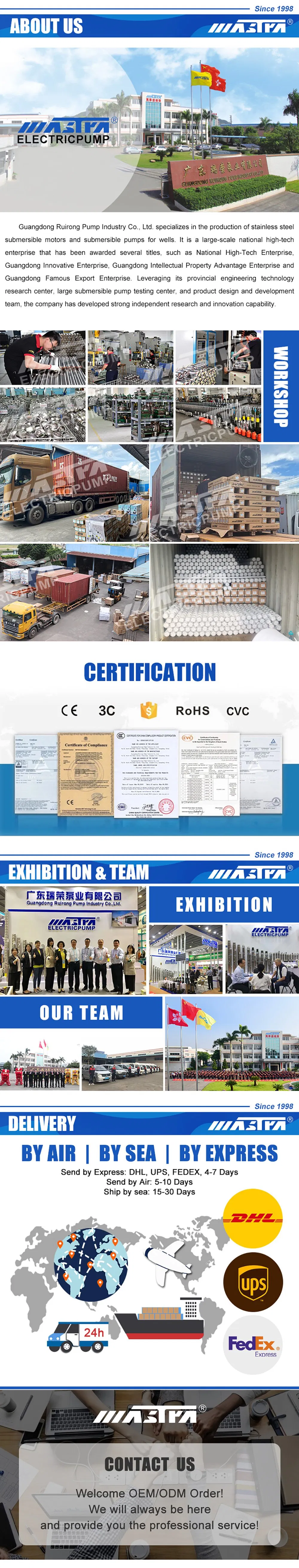 Mastra 4 Inch 1100W Solar Powered Submersible Well Water Pump High Pressure Solar Submers Pump for Zimbabwe