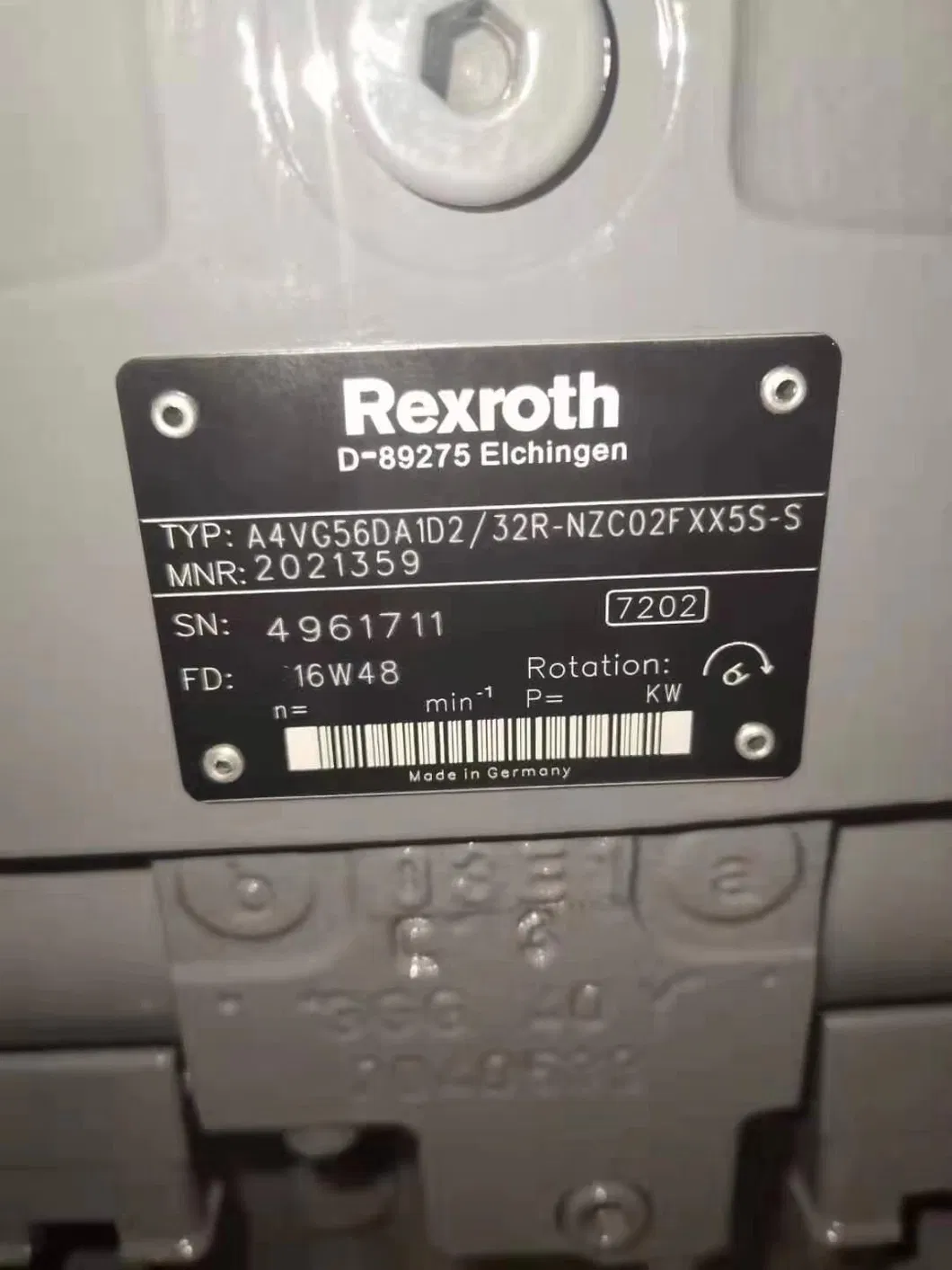 Rexroth Hydraulic Pump A4vg56 Series Hydraulic Piston Pump