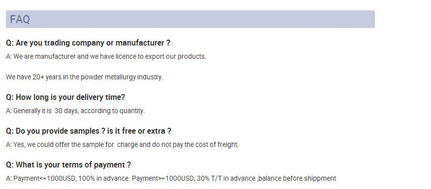 Rotor Pump Components Powder Metallurgy Gerotor