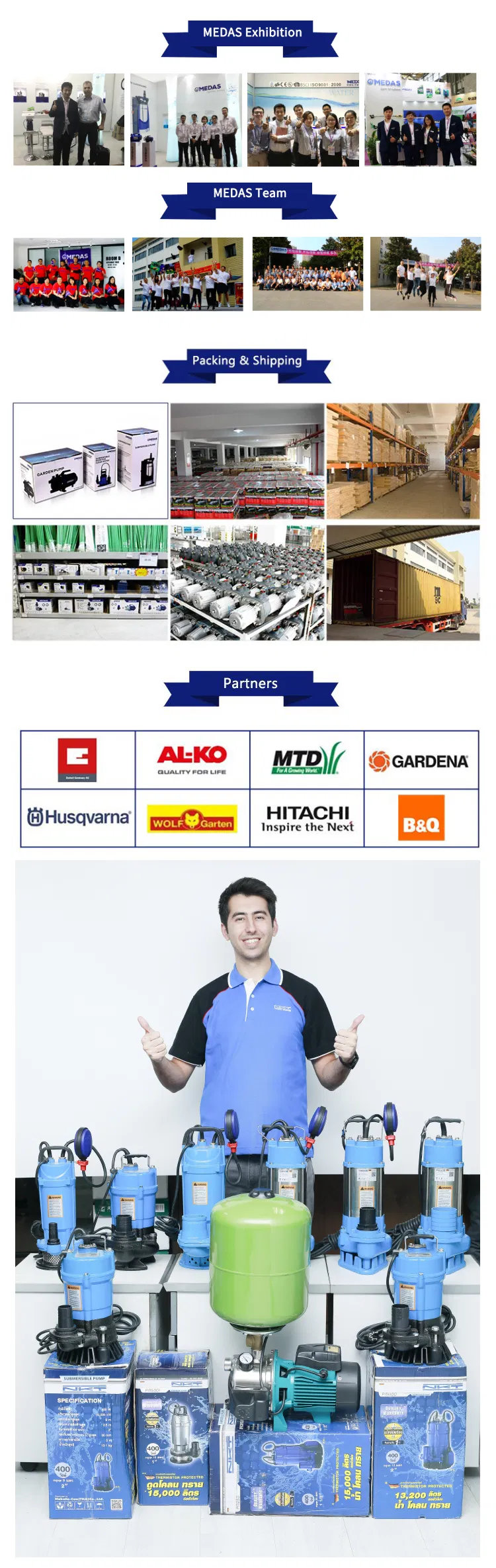 Stainless Housing Combination Submersible Pump for Clean/Dirty Water 650W