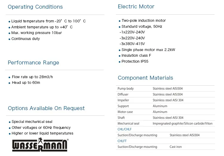 Surface Industrial and Domestic Horizontal Multistage Stainless Steel Booster Centrifugal Water Pump