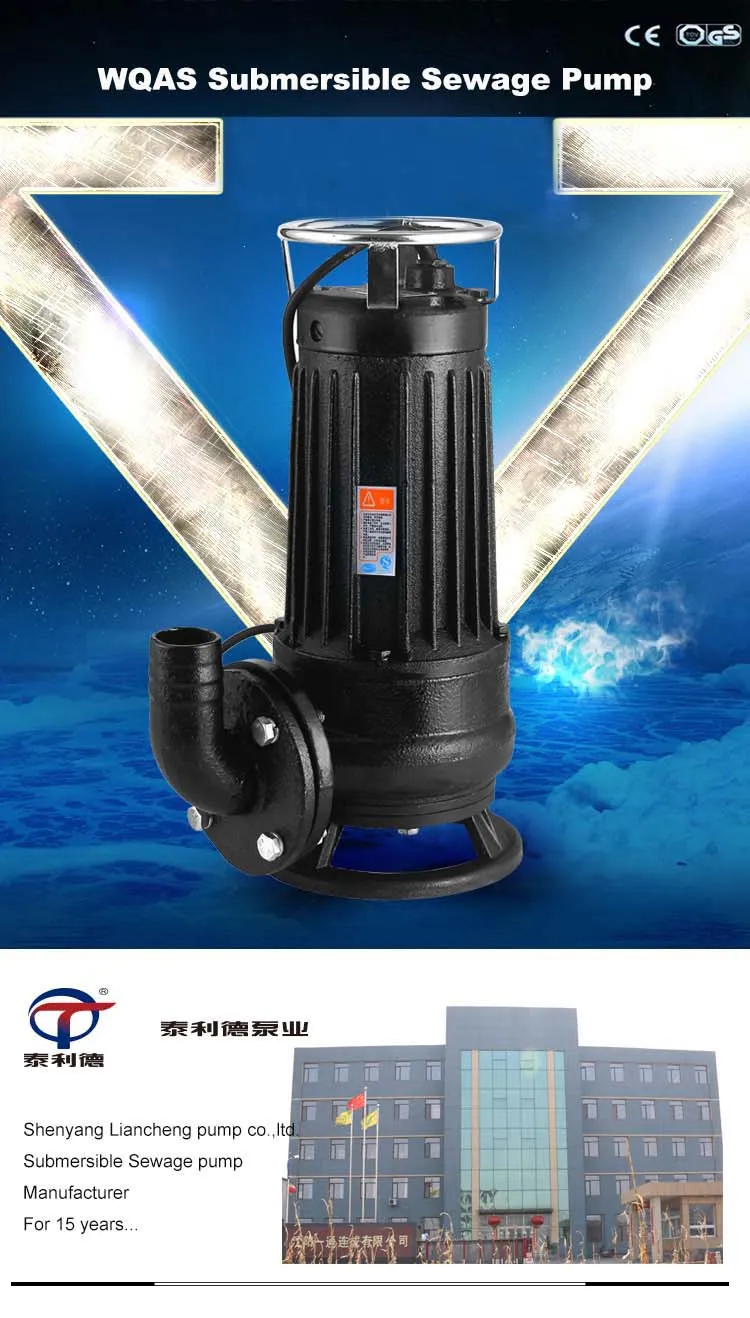 Vertical Cooper Wire Non-Clogging Centrifugal Fecal Cutter Submersible Sewage Water Pump