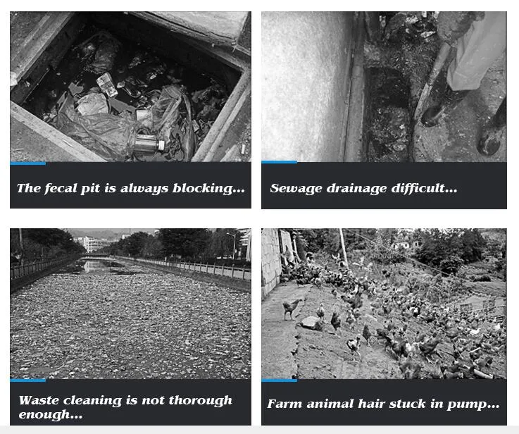 Vertical Cooper Wire Non-Clogging Centrifugal Fecal Cutter Submersible Sewage Water Pump