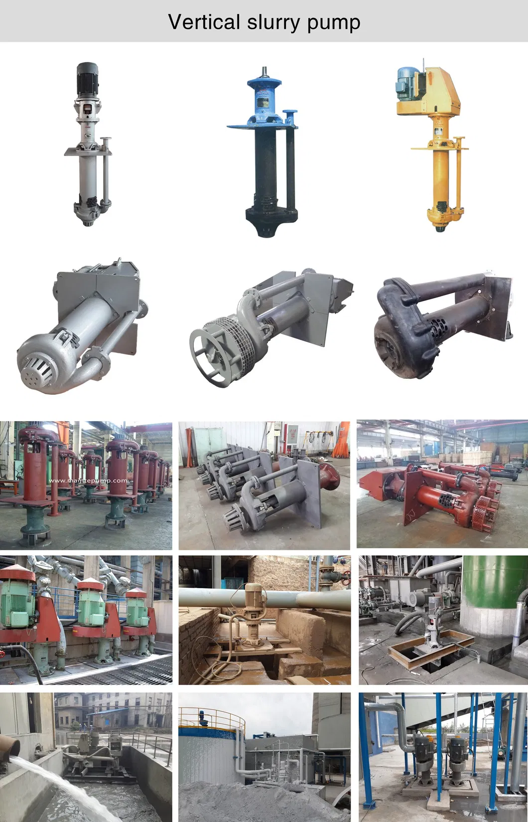 Vertical Sump Slurry Pump Use Mining Processing