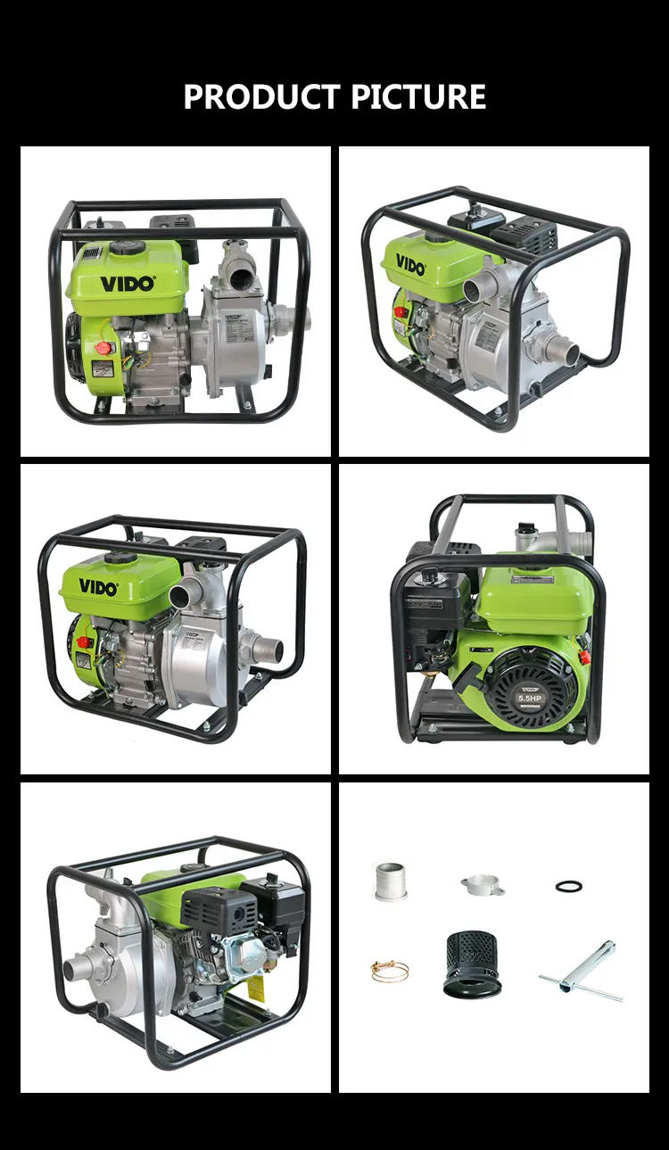 VIDO 5.5HP 2inch gasoline engine water pump 2 stroke