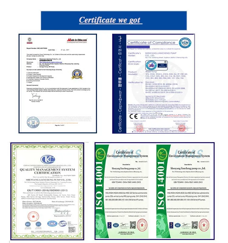 Yw Energy-Saving Slurry Sewage Submersible Water Pumps